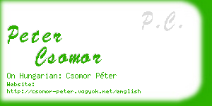 peter csomor business card