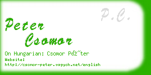 peter csomor business card